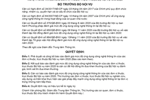 Quyết định 1101/QĐ-BNV 2020 phê duyệt báo cáo đánh giá mức độ ứng dụng công nghệ thông tin Bộ Nội vụ