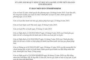 Quyết định 82/2020/QĐ-UBND sửa đổi quy định một số loại phí và lệ phí tỉnh Bình Định