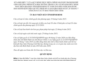 Quyết định 83/2020/QĐ-UBND sửa đổi chính sách hỗ trợ Chương trình Sữa học đường Bình Định