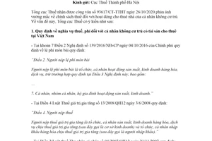 Công văn 5265/TCT-DNNCN 2020 chính sách thuế hoạt động cho thuê nhà của cá nhân không cư trú