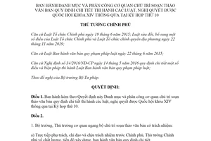 Quyết định 2197/QĐ-TTg 2020 phân công cơ quan chủ trì soạn thảo văn bản hướng dẫn các luật nghị quyết