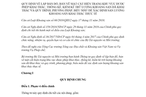 Thông tư 17/2020/TT-BTNMT lập bản đồ bản vẽ mặt cắt hiện trạng khu vực được khai thác khoáng sản