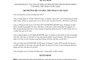 Quyết định 4216/QÐ-BVHTTDL 2020 Quy tắc ứng xử bảo vệ môi trường trong hoạt động văn hóa