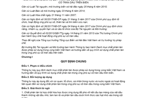 Thông tư 19/2020/TT-BTNMT chất phân tán được phép sử dụng trong vùng biển Việt Nam