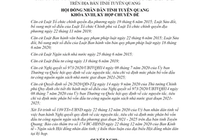 Nghị quyết 10/2020/NQ-HĐND phân bổ vốn đầu tư công ngân sách địa phương Tuyên Quang
