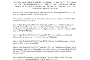 Thông tư 08/2020/TT-BTP sửa đổi Thông tư 03/2017/TT-BTP chức danh công chức thi hành án dân sự