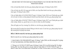 Thông tư 09/2020/TT-BTP bãi bỏ một số văn bản quy phạm pháp luật