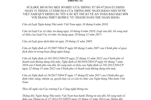 Thông tư 20/2020/TT-NHNN sửa đổi 47/2014/TT-NHNN bảo mật thiết bị thanh toán thẻ ngân hàng