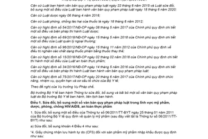 Thông tư 29/2020/TT-BYT sửa đổi bổ sung bãi bỏ văn bản quy phạm pháp luật của Bộ Y tế