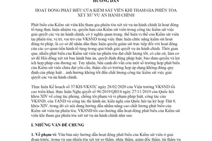 Hướng dẫn 36/HD-VKSTC 2020 hoạt động phát biểu của Kiểm sát viên trong phiên tòa vụ án hành chính