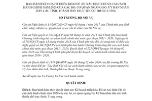 Quyết định 17/QĐ-BNV 2021 Kế hoạch triển khai Đề án xác định Chỉ số cải cách hành chính năm 2020