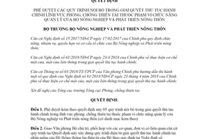 Quyết định 88/QĐ-BNN-PCTT 2021 giải quyết thủ tục hành chính lĩnh vực phòng chống thiên tai