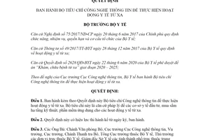 Quyết định 28/QĐ-BYT 2021 Bộ tiêu chí Công nghệ thông tin để thực hiện hoạt động y tế từ xa