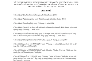 Nghị quyết 194/NQ-CP 2020 thực hiện Nghị quyết giải pháp tháo gỡ khó khăn cho Tổng công ty Hàng không