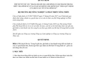 Quyết định 5475/QĐ-BNN-TCLN 2020 Dự án Trang bị ghi âm trong điều tra hình sự của Kiểm lâm