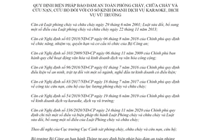 Thông tư 147/2020/TT-BCA bảo đảm an toàn phòng cháy chữa cháy đối với cơ sở kinh doanh karaoke