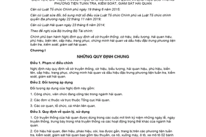 Nghị định 02/2021/NĐ-CP cờ truyền thống cờ hiệu hải quan hiệu phù hiệu trang phục hải quan