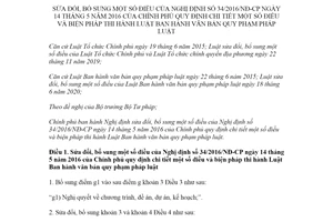 Nghị định 154/2020/NĐ-CP sửa đổi 34/2016/NĐ-CP hướng dẫn Luật Ban hành văn bản quy phạm pháp luật