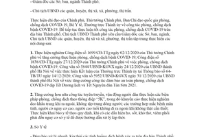 Công điện 01/CĐ-UBND 2021 công tác phòng chống dịch bệnh COVID-19 thành phố Hà Nội