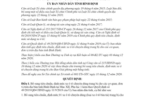 Quyết định 01/2021/QĐ-UBND bổ sung tiêu chuẩn xe ô tô trang bị cho các cơ quan tỉnh Bình Định