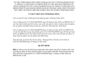 Quyết định 25/QĐ-UBND 2021 thực hiện Nghị quyết 13/2020/NQ-HĐND tỉnh Đắk Nông