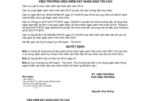 Quyết định 07/QĐ-VKSTC 2021 công bố công khai dự toán ngân sách nhà nước