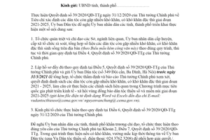 Công văn 37/UBDT-DTTS 2021 thực hiện Quyết định 39/2020/QĐ-TTg tiêu chí các dân tộc gặp khó khăn