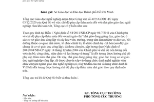 Công văn 47/TCGDNN-NG 2021 chế độ phụ cấp thâm niên đối với nhà giáo giáo dục nghề nghiệp