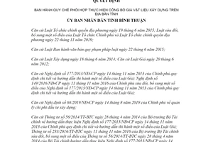 Quyết định 01/2021/QĐ-UBND Quy chế phối hợp công bố giá vật liệu xây dựng tỉnh Bình Thuận