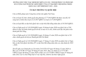 Nghị quyết 1187/NQ-UBTVQH14 2021 dự kiến cơ cấu người được giới thiệu ứng cử đại biểu Hội đồng