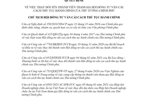 Quyết định 06/QĐ-HĐTV 2021 thay đổi tên thành viên tham gia Hội đồng cải cách thủ tục hành chính