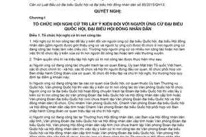 Nghị quyết 1186/2021/UBTVQH14 tổ chức hội nghị cử tri giới thiệu người ứng cử đại biểu Hội đồng nhân dân