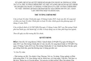 Quyết định 73/QĐ-TTg 2021 sửa đổi Quyết định 09/QĐ-TTg thành lập Ban Chỉ đạo chống buôn lậu