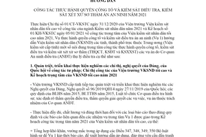 Hướng dẫn 10/HD-VKSTC 2021 thực hành quyền công tố và kiểm sát điều tra xét xử sơ thẩm án an ninh