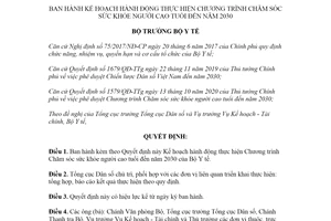 Quyết định 403/QĐ-BYT 2021 thực hiện Chương trình Chăm sóc sức khỏe người cao tuổi đến năm 2030