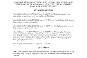 Quyết định 51/QĐ-BNV 2021 xây dựng câu hỏi trong kỳ thi nâng ngạch công chức thăng hạng viên chức