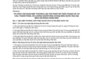 Nghị quyết liên tịch 09/2021/NQLT-UBTVQH14-CP-ĐCTUBTWMTTQVN ứng cử đại biểu Quốc hội