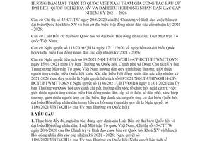 Thông tri 13/TT-MTTW-BTT 2021 hướng dẫn công tác bầu cử đại biểu Quốc hội khóa XV