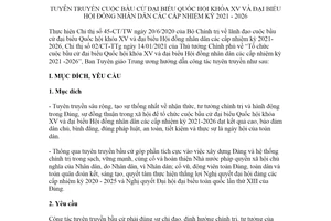 Hướng dẫn 169-HD/BTGTW 2021 tuyên truyền cuộc bầu cử đại biểu Quốc hội khóa XV