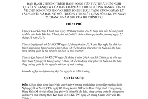 Nghị quyết 06/NQ-CP 2021 thực hiện Nghị quyết 24-NQ/TW ứng phó với biến đổi khí hậu