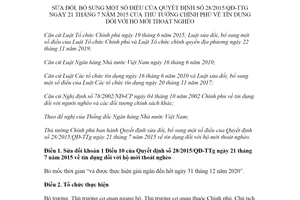 Quyết định 2/2021/QĐ-TTg sửa đổi Quyết định 28/2015/QĐ-TTg tín dụng đối với hộ mới thoát nghèo