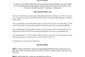 Quyết định 457/QĐ-BYT 2021 công bố Danh mục văn bản quy phạm pháp luật hết hiệu lực toàn bộ