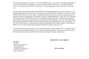 Công văn 88/UBDT-CSDT 2021 thống nhất trong việc sử dụng tên dân tộc Khmer hay Khơ me