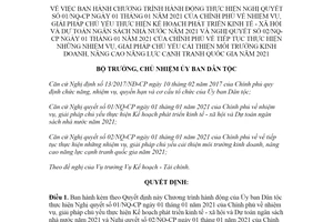 Quyết định 21/QĐ-UBDT 2021 Chương trình hành động thực hiện Nghị quyết 01/NQ-CP