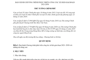 Quyết định 112/QĐ-TTg 2021 Chương trình phát triển công tác xã hội giai đoạn 2021 2030