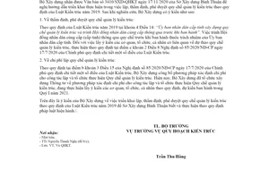 Công văn 162/BXD-QHKT 2021 phê duyệt quy chế quản lý kiến trúc theo Luật Kiến trúc năm 2019