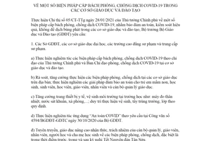 Chỉ thị 79/CT-BGDĐT 2021 biện pháp cấp bách phòng chống COVID-19 trong cơ sở giáo dục đào tạo