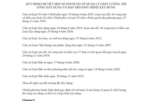 Nghị định 06/2021/NĐ-CP hướng dẫn quản lý chất lượng thi công xây dựng và bảo trì công trình xây dựng