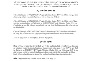 Quyết định 700/QĐ-BYT 2021 công bố thủ tục hành chính thuộc quản lý của Bộ Y tế