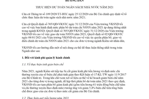 Hướng dẫn 18/HD-VKSTC 2021 thực hiện dự toán ngân sách nhà nước